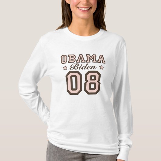 Obama Biden 08 lange hoes T-shirt (Voorkant)