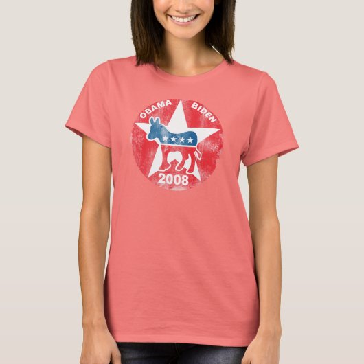 Obama Biden 08 Retro T-shirt (Voorkant)