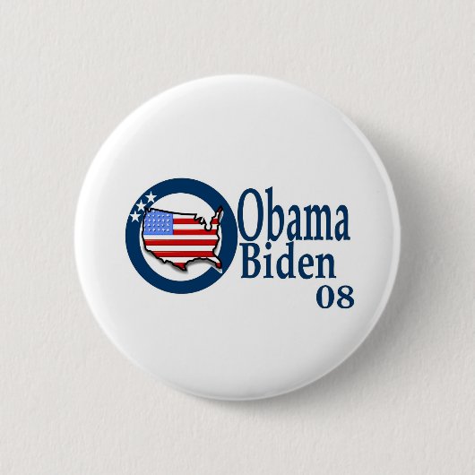 Obama Biden 08 Ronde Button 5,7 Cm (Voorkant)
