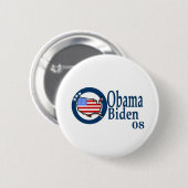 Obama Biden 08 Ronde Button 5,7 Cm (Voorkant /achterkant)
