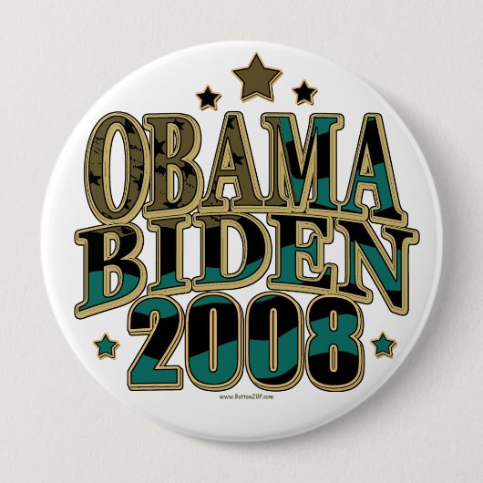 Obama Biden '08 Ticket Ronde Button 4,0 Cm (Voorkant)