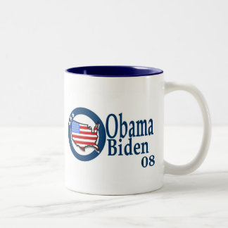 Obama Biden 08 Tweekleurige Koffiemok