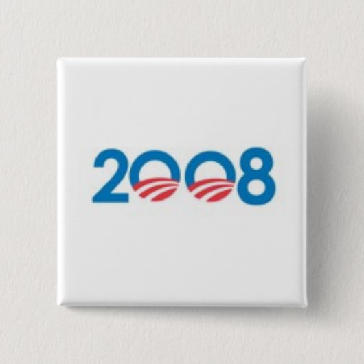OBAMA BIDEN '08 VIERKANTE BUTTON 5,1 CM (Voorkant)