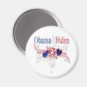 Obama Biden 2008 Patriottische harten Magneet (Voorkant / Achterkant)