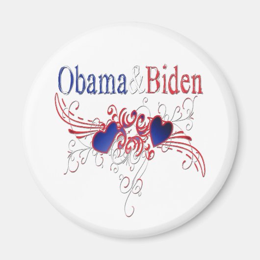 Obama Biden 2008 Patriottische harten Magneet (Voorkant)