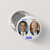 OBAMA BIDEN 2008 RONDE BUTTON 3,2 CM (Voorkant /achterkant)