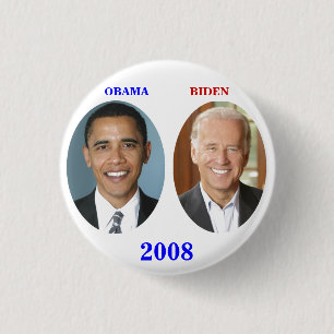 OBAMA BIDEN 2008 RONDE BUTTON 3,2 CM