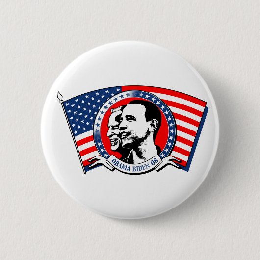 Obama Biden 2008 Ronde Button 5,7 Cm (Voorkant)