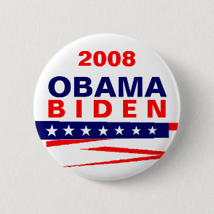OBAMA-BIDEN, 2008 RONDE BUTTON 5,7 CM
