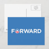 Obama Biden 2012 Forward (wit op lichtblauw) Briefkaart (Voorkant / Achterkant)