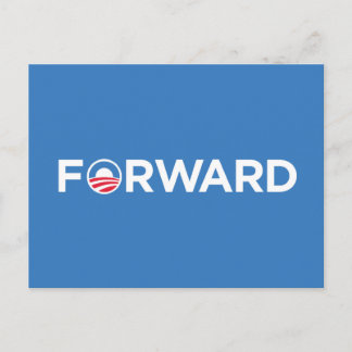 Obama Biden 2012 Forward (wit op lichtblauw) Briefkaart