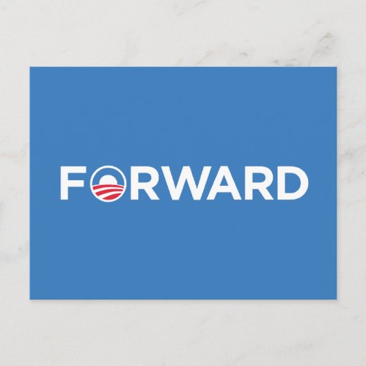 Obama Biden 2012 Forward (wit op lichtblauw) Briefkaart (Voorkant)