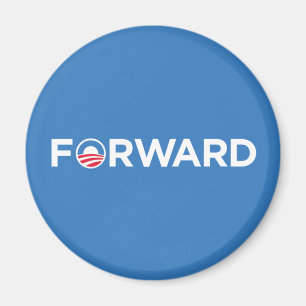 Obama Biden 2012 Forward (wit op lichtblauw) Magneet