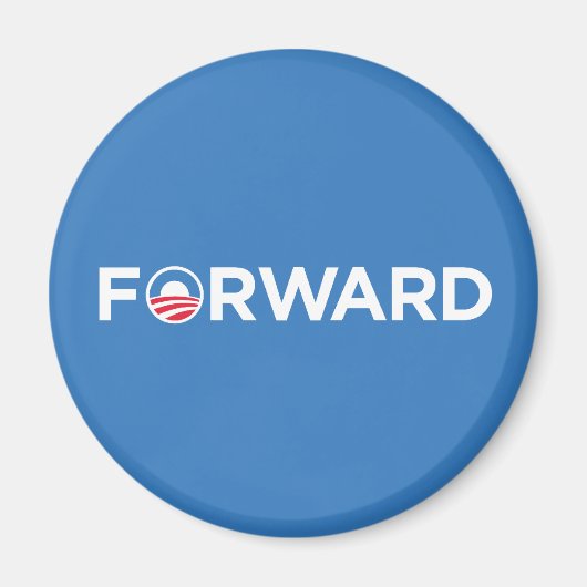 Obama Biden 2012 Forward (Wit op Lichtblauw) Magneet (Voorkant)