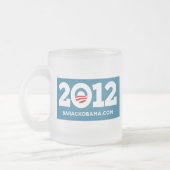 Obama Biden 2012 Matglas Koffiemok (Links)