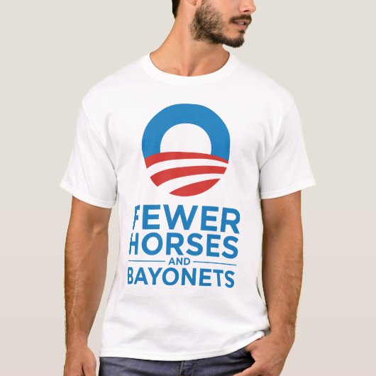 Obama Biden 2012 Minder paarden en Bayonets T-shirt (Voorkant)
