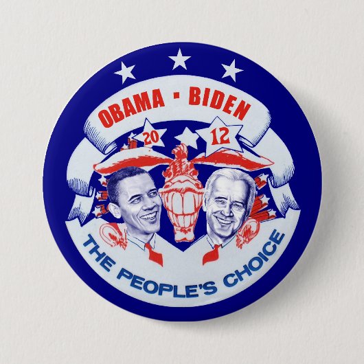 Obama Biden 2012 Ronde Button 7,6 Cm (Voorkant)