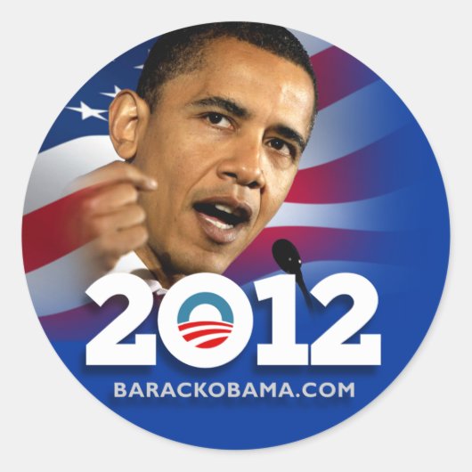 Obama Biden 2012 Ronde Sticker (Voorkant)