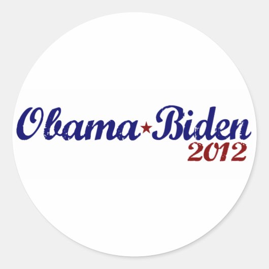 Obama Biden 2012 Ronde Sticker (Voorkant)