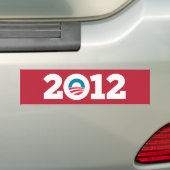 Obama / Biden 2012 (rood) Bumpersticker (Op auto)