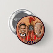 Obama Biden 2012 Rooster Ronde Button 5,7 Cm (Voorkant /achterkant)