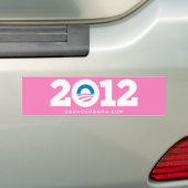 Obama Biden 2012 (roze) Bumpersticker (Op auto)