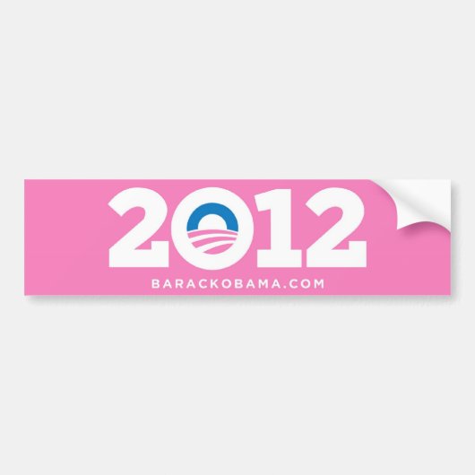 Obama Biden 2012 (roze) Bumpersticker (Voorkant)