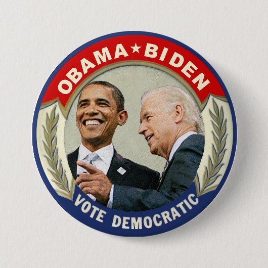 Obama Biden 2012 Stemming democratisch Ronde Button 7,6 Cm (Voorkant)