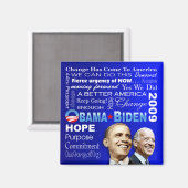 Obama Biden Collage Magneet (blauw) (Voorkant / Achterkant)