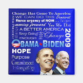 Obama Biden Collage Magneet (blauw) (Voorkant)