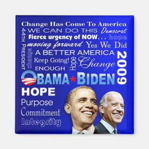 Obama Biden Collage Magneet (blauw)
