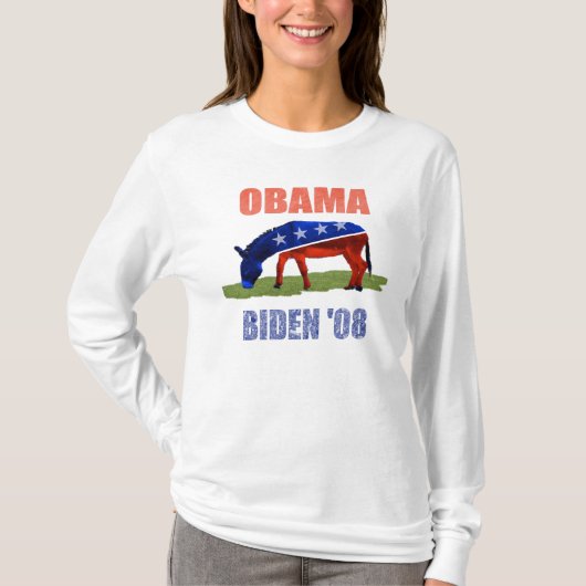 Obama Biden Donkey Democraat Logo Vrouwen Hoodie T-shirt (Voorkant)