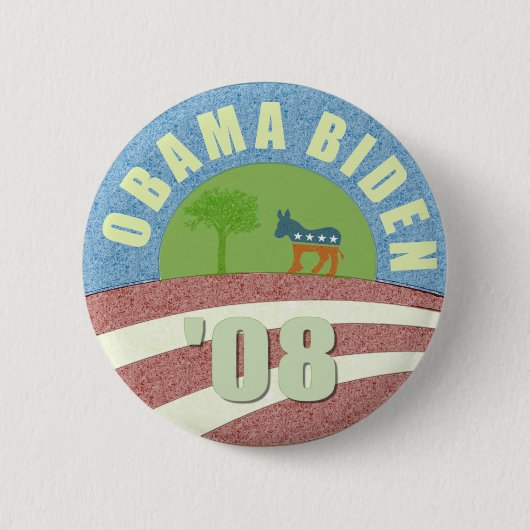 Obama Biden Go Green Knop '08 Ronde Button 5,7 Cm (Voorkant)