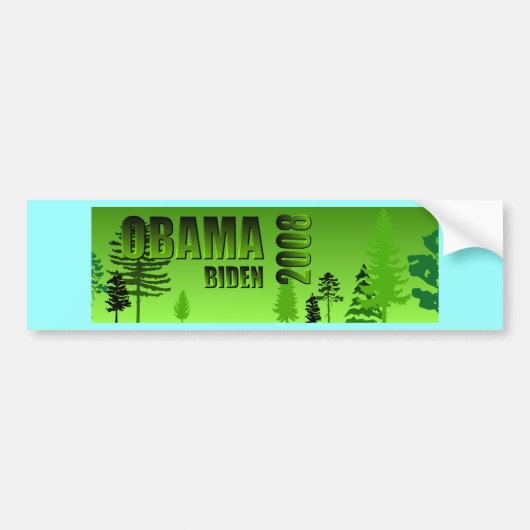 Obama Biden Groene bumpersticker 2008 (Voorkant)