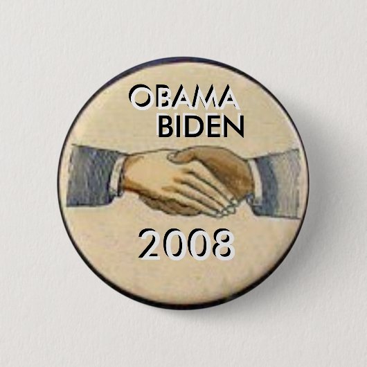 Obama/Biden Handshake-Button Ronde Button 5,7 Cm (Voorkant)