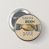 Obama/Biden Handshake-Button Ronde Button 5,7 Cm (Voorkant /achterkant)
