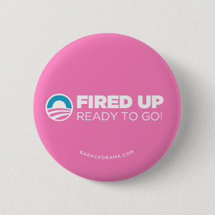 Obama Biden is opgestart, klaar om te gaan (roze) Ronde Button 5,7 Cm