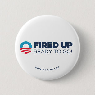 Obama Biden is opgestart, klaar om te gaan (wit) Ronde Button 5,7 Cm