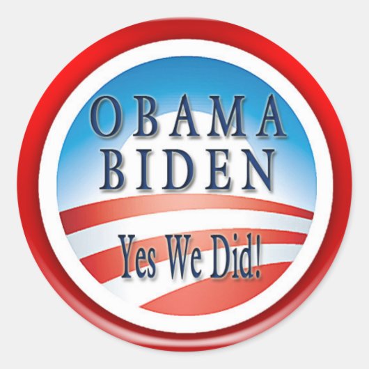 OBAMA BIDEN "JA, DAT HEBBEN WE GEDAAN" - STICKERS (Voorkant)