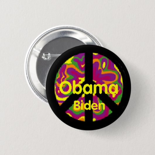 Obama Biden Peace Button (Voorkant /achterkant)