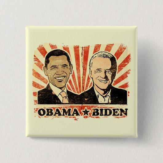Obama Biden Portret Button (Voorkant)