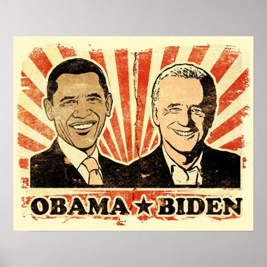 Obama Biden Portret Print (Voorkant)