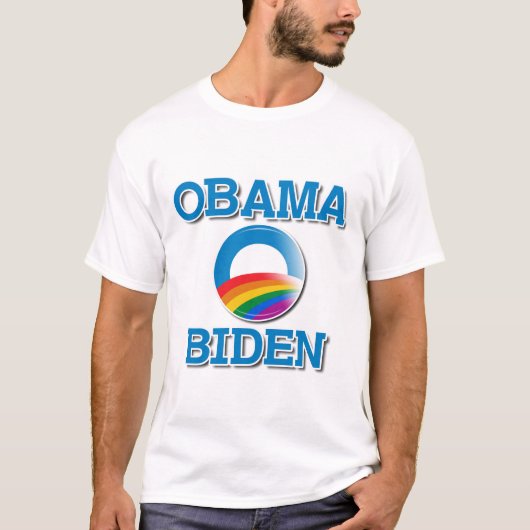 Obama Biden Pride Button T-shirt (Voorkant)