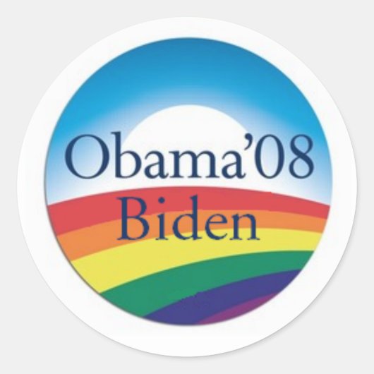 Obama Biden RAINBOW-Stickers Ronde Sticker (Voorkant)