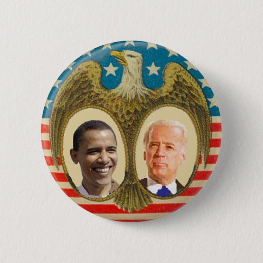 Obama Biden Retro Button (Voorkant)