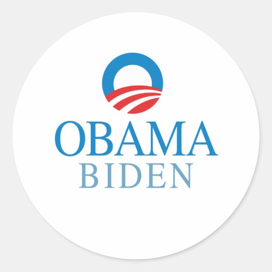 Obama Biden Ronde Sticker (Voorkant)
