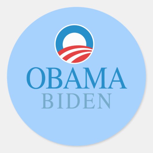 Obama Biden Ronde Sticker (Voorkant)