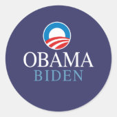 Obama Biden Ronde Sticker (Voorkant)