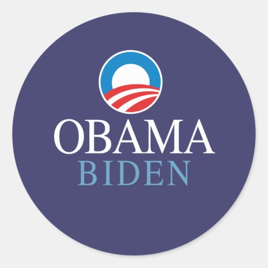 Obama Biden Ronde Sticker (Voorkant)