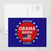 Obama Biden Stemming Briefkaart (Voorkant / Achterkant)
